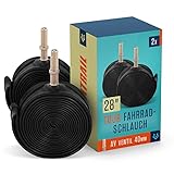 Alphatrail Fahrradschlauch Rick 28 Zoll AV Autoventil 2X Set mit Mobilitätsgarantie I Kompatible Fahrradreifen Schwalbe, Continental, Conti, Michelin, Kenda & Maxxis Fahrrad S