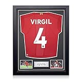 Exclusive Memorabilia Liverpool Fußballtrikot von Virgil Van Dijk signiert. S
