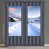 GDMING- Wärmeschutzvorhang, Thermo Türvorhang wasserdichte Magnetische Bildschirmtür Mit PVC-transparentem Fenster Schalldichtes Blatt Klimatisierte Zimmer Winterhalte-Warm-Trennw