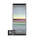 Sony Xperia 5 Bundle, 6.1” FHD+ HDR OLED 21:9 Display, 6GB RAM, 128GB Speicher, Grau + gratis 64 GB Speicherkarte [Exklusiv bei Amazon DE]