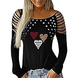 T-Shirts für Damen, Tshirt Damen Kurze Ärmel Tops für Frauen Mode Sommer gedruckt Kurzarm V-Ausschnitt T-Shirt Casual Tee Tops Damen Tshirt Frauen Casual Print Shirts Kurzarm C17 - Black M
