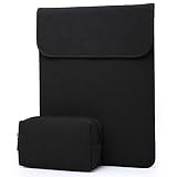 HYZUO 13 Zoll Laptop Hülle Tasche Laptophülle Kompatibel mit MacBook Air 13 M1 2018-2021/ MacBook Pro 13 M1 2016-2021/ iPad Pro 12,9 M1 2018-2021/ Dell XPS 13/ Surface Pro X 8 7 6 5 4, Schw