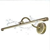 ACMHNC LED Spiegelleuchte Vintage Badezimmer Wasserdichte Spiegellampe Antik Messing Badlampe Schminktisch Wandleuchte 240° Winkel Einstellbar Schminklicht Neutral weiß 4000K,Messing,Ø35CM/7W