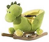 HOMCOM Schaukeltier Schaukelpferd Kinder Schaukel Drache Spielzeug mit Musik für Kinder ab 18 Monate(Schaukeldrache)