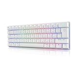 Stoga Mechanische Gaming-Tastatur, 60 %, RGB, klein, kompakt, 61 Tasten, USB-C, kabelgebunden, Braun, Mini-Spiele/Büro, tragbar, französische Tastatur, AZERTY – Schw