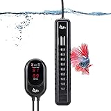 AQQA Aquarium Heizung 100-500W, Einstellbare Temperatur Digitaler Aquarium heizstab mit LED-Anzeige und externem Temperaturregler, Tauchsieder passend für Betta, Schildkröten (100W)