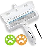 Dokkita Fusselrolle für Haustierhaar, Wiederverwendbar Tierhaarentferner + Haustier Haarentferner für Katzenhaar Hundehaar Kaninchen-Haar, Fusselentferner für Bett, Sofa, Teppich, Kleidung & Möb