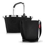 Set aus reisenthel Carrybag BK und reisenthel Shoulderbag HY, Einkaufskorb mit Kleiner Umhängetasche, Black