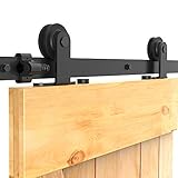 201cm/6.6FT Schiebetürsystem Zubehörteil Laufschiene Schiebetürbeschlag Holzschiebetür Komplettset Schiebetür Schiene Set Schwarz/sliding barn door hardw