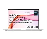 LG gram 15 Zoll Ultralight Notebook Windows 11 2021 Edition - 1,119 kg leichter Intel Core i7 (16GB LPDDR4X, 1 TB SSD, 21 h Akkulaufzeit, 16:9 IPS LCD Display Thunderbolt 4) - Silb