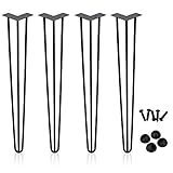 Hotmigao 4X Hairpin Legs Tischbeine 45cm-3 Stangen Tischgestell Möbelbein Haarnadelbeine Möbelfüße Tischkufen Haarnadelbeine für Schreibtisch,E