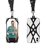 ROCONTRIP 2-in-1 Handy-Umhängeband mit abnehmbarem Umhängeband, universell für Smartphone iPhone 8, 7, 6S, iPhone 6S Plus, Google Pixel, LG, HTC, Huawei P10, 11,9–14 cm, Schw