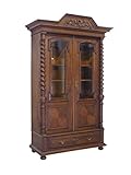 Antiker Vitrinenschrank um 1880/90 aus Eiche | Bücherschrank Geschirrschrank Aktenschrank | B: 130 cm (10579)