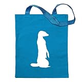 Kiwistar Erdmännchen Silhouette Tragetasche Baumwolltasche Stoffbeutel Umhängetasche Langer Henk