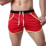 TIMEMEAN Bikini Tankini Push Up Oberteil Badeanzug Schwarz High Waist Oberteile Badeshorts Herren Neckholder Rot B