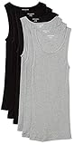 Amazon Essentials undershirts 6er pack, Black/Heather Grey, XS