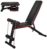 Hantelbank Verstellbar, MORFIT Übungsbank Faltbare Gewichtheben Sit Up Abs Bank Flat Incline Decline Bankdrücken für Krafttraining im Fitnessstudio zu H