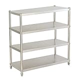 4-Tier Edelstahlregal Gastro Schwerlastregal sehr stabil Edelstahl Regal Küchenregal Kühlraumregal Reinraum Ebenen bis zu 120x40x150