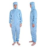 Proumy Schutzkleidung Einweg Antistatische Jumpsuit staubfreie Kleidung staubfeste Arbeitskleidung Jumpsuit spray-painted industrielle Schutzmantel (L, Blau)