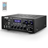 Verstärker Power Amplifier 220 W, Moukey Bluetooth Leistungsverstärker Dual Kanal Audio-Stereo-Receiver/Monitoring/USD/SD AUX/MIC IN/Echo Radio LCD Für Heimkino, Radio, LCD-MAMP1