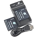 DSTE CGA-S008E Li-Ionen Batterie (2-Pack) und Micro USB Ladegerät kompatibel mit Panasonic CGA-S008A,CGA-S800A/1B,CGA-S800E/1B,DMW-BCE10,DMW-BCE10E,VW-VBJ10,Lumix DMC-FX520 HM-TA1 SDR-S7 SDR-S9