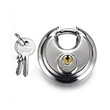 ShinMoon Runder Vorhängeschloss aus Edelstahl mit abgeschirmten Schäkel Commercial Discus Anti Diebstahl Sonnenschutz (Color : A, Size : 60mm)