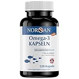 NORSAN Premium Omega 3 Kapseln hochdosiert - 1500 mg Omega 3 pro Portion - Über 4000 Ärzte empfehlen NORSAN - NORSAN Fischöl Kapseln 100% natürlich, kein Aufstoß