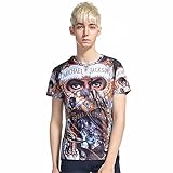MJ Michael Jackson Dangerous Top Punk Baumwolle 100% Buntes T-Shirt T-Stücke Top Royal Casual T-Shirt,L