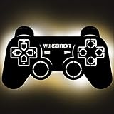 Gaming Controller 2 Lampe aus Holz - personalisierbares Geschenk für Männer - Gaming Zimmer Deko - Gamingpad Lampe - personalisierbar zum Hinstellen/Aufhängen - Gamer Geschenk - persönliches Geschenk