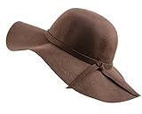 Urban GoCo Wide Brim Wollfilz Bowler Schlapphut (Kaffee)