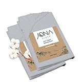 JONA SLEEP Topper-Spannbetttuch 2er Vorteilspackung (180x200 cm) Grafit, 2 Topper-Bezüge für Boxspringbetten - Öko-Tex Zertifiziert - (Grafit, 180 x 200 cm)