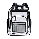 Andylies Transparente Bewegung Student Transparenter Rucksack Schultasche Umwelt Schutz und Sicherheit im Inneren Sichtbar Schw