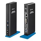 i-tec USB 3.0 Dual Docking Station für Tablets und Notebooks – HDMI, DVI - 2X Full HD+, 4X USB 2.0, 2X USB 3.0, Gigabit Ethernet, Audio/Mik