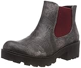 Rieker Damen 99290 Chelsea Boots, Grau (Antracite/Rot 45), 39 EU