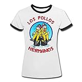 Spreadshirt Breaking Bad Los Pollos Hermanos White Pinkman Frauen Kontrast T-Shirt, L, Weiß/Schw