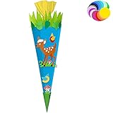 alles-meine.de GmbH Bastelset - Schultüte _ Farbe & Größe wählbar _ 70 / 85 / 100 cm - süßes REH Bastelschultüte - Zuckertüte zum selber Basteln Bemalen Bekleb