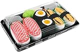 Rainbow Socks - Damen Herren - Sushi Socken Tamago Lachs Oshinko Maki - Lustige Geschenk - 3 Paar - Größen 36-40