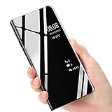 Tybaker Galaxy A51 Leder Hülle, A51 Handyhülle Spiegel Schutzhülle Flip Tasche Case Cover für Samsung Galaxy A51, Stand Feature handyhuelle etui Bumper Hülle für Samsung Galaxy A51 (Silber)