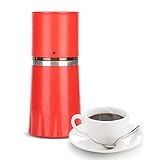 SHYEKYO Tragbare Kaffeemaschine, bevorzugtes Material Zwei-in-Eins-Funktion 4-in-1-Multifunktions-Kaffeemaschine Große Kapazität für den Außenbereich für Zuhause für das Büro(rot)