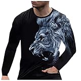 YunYoud Herren Langarm Basic Bluse Oberteile Mens Rundhals T-Shirt O-Ausschnitt Hemd Top Bluse Sweatshirt Sportpullover Sweatshirts Freizeit Tee Tops Hemd H