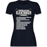 Handwerker Geschenke - 10 Gründe mit einem Elektriker auszugehen - M - Navy Blau - 10 gründe mit einem Elektriker auszugehen Tshirt - L191 - Tailliertes Tshirt für Damen und Frauen T-S