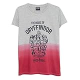 Harry Potter House of Gryffindor Mädchen-Tropfen-Hem T-Shirt Heather Grey 152 | Alter 9-13, Harry Potter Geschenke, Mädchen Mode Top, Kinderkleidung, Kindergeburtstags-Geschenk-I