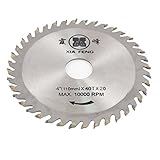 EuisdanAA 40T 4 Zoll x 20 mm silberfarbener Hartmetall-Kreissägenschneider(40T Cortador de sierra circular de carburo de tono plateado de 4 pulgadas x 20