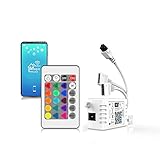 Arote LED Controller WIFI RGB Wlan Smart Led Strip wifi Kontroller mit 24 Tasten IR Fernbedienung für 5050, 3528 Stripe Streifen, Sound Aktiviert,16 Mio Farben, 20 Dynamische M