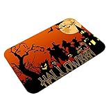 Fußmatte mit fröhlichem Halloween-Motiv, waschbar, langlebig, für Eingang, Veranda, rutschfeste Unterseite, Bodenmatte für Zuhause, Wohnzimmer, Küche, Badezimmer, Innen- und Außenbereich (Farbe: G)