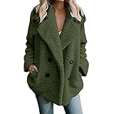 Blingko Frauen Mäntel übergang Fleecejacke Mode College Jacke Einfarbig Softshellmantel Herbst Bomberjacke Vintage übergangsjacke Leichte übergangsmantel Teenager Mädchen Parka Lässig Outw