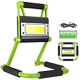 OVAREO LED Arbeitsscheinwerfer 20W,Baustrahler 1600 LM kaltweiß, IP65 Wasserdicht, 6600 mAh tragbare Arbeitsleuchte mit 4 Lichtmodi, Arbeitsbeleuchtung mit USB Netzkabel für, Zelt, Garten(M)