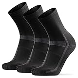 DANISH ENDURANCE Fahrradsocken Regular für Herren & Damen 3 Paare (Schwarz, EU 39-42)