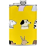 Flache Schnapsflasche mit Trichter Alkohol Trinkflasche Outdoor Camping Party Flasche, Cartoon H