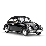 JCJY 1:24 Für Volkswagen Beetle Typ 1 Klassisches Druckguss-Auto Metalllegierung VW Modellauto Spielzeug Auto für Kinder Geschenk Dekoration Kollektion (Farbe: Schwarz)